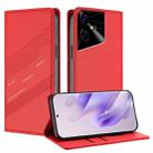 For Tecno Pova Neo 3 Embossed Multi-functional Wallet Retro Leather Phone Case(Red) - 1
