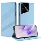 For Tecno Pova Neo 3 Embossed Multi-functional Wallet Retro Leather Phone Case(Light Blue) - 1