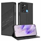 For Tecno Spark 9 / 8C Embossed Multi-functional Wallet Retro Leather Phone Case(Black) - 1