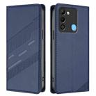 For Tecno Spark 9 / 8C Embossed Multi-functional Wallet Retro Leather Phone Case(Dark Blue) - 2