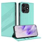 For Tecno Spark 10 Pro Embossed Multi-functional Wallet Retro Leather Phone Case(Mint Green) - 1