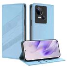For Tecno Spark 10 5G Embossed Multi-functional Wallet Retro Leather Phone Case(Light Blue) - 1