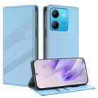 For Tecno Spark Go 2023 / Pop 7 Embossed Multi-functional Wallet Retro Leather Phone Case(Light Blue) - 1