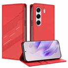 For Tecno Camon 40 Pro 4G Embossed Multi-functional Wallet Retro Leather Phone Case(Red) - 1