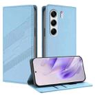 For Tecno Camon 40 Pro 4G Embossed Multi-functional Wallet Retro Leather Phone Case(Light Blue) - 1