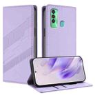 For Tecno Spark 7P Embossed Multi-functional Wallet Retro Leather Phone Case(Light Purple) - 1