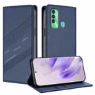 For Tecno Spark 7P Embossed Multi-functional Wallet Retro Leather Phone Case(Dark Blue) - 1