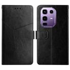 For itel Power 70 Y-shaped Pattern Flip Leather Phone Case(Black) - 1
