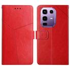 For itel Power 70 Y-shaped Pattern Flip Leather Phone Case(Red) - 1