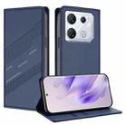 For Infinix GT 10 Pro Embossed Multi-functional Wallet Retro Leather Phone Case(Dark Blue) - 1