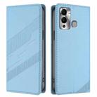 For Infinix Hot 12 Play Embossed Multi-functional Wallet Retro Leather Phone Case(Light Blue) - 2