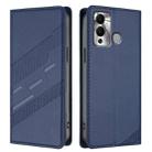 For Infinix Hot 12 Play Embossed Multi-functional Wallet Retro Leather Phone Case(Dark Blue) - 2