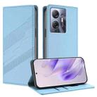 For Infinix Hot 30 5G Embossed Multi-functional Wallet Retro Leather Phone Case(Light Blue) - 1
