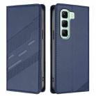 For Infinix Hot 50 5G Embossed Multi-functional Wallet Retro Leather Phone Case(Dark Blue) - 2