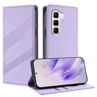 For Infinix Hot 50 Pro 4G Embossed Multi-functional Wallet Retro Leather Phone Case(Light Purple) - 1