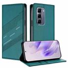 For Infinix Hot 50 Pro+ 4G Embossed Multi-functional Wallet Retro Leather Phone Case(Dark Green) - 1