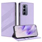 For Infinix Hot 50 Pro+ 4G Embossed Multi-functional Wallet Retro Leather Phone Case(Light Purple) - 1