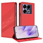 For Infinix Note 40 4G Embossed Multi-functional Wallet Retro Leather Phone Case(Red) - 1