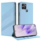For Infinix Smart 6 Embossed Multi-functional Wallet Retro Leather Phone Case(Light Blue) - 1