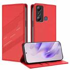 For Infinix Hot 20i Embossed Multi-functional Wallet Retro Leather Phone Case(Red) - 1