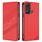 For Infinix Hot 20i Embossed Multi-functional Wallet Retro Leather Phone Case(Red) - 2