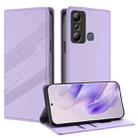 For Infinix Hot 20i Embossed Multi-functional Wallet Retro Leather Phone Case(Light Purple) - 1