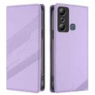 For Infinix Hot 20i Embossed Multi-functional Wallet Retro Leather Phone Case(Light Purple) - 2