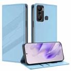 For Infinix Hot 20 Play Embossed Multi-functional Wallet Retro Leather Phone Case(Light Blue) - 1