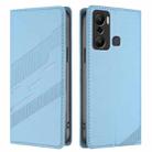 For Infinix Hot 20 Play Embossed Multi-functional Wallet Retro Leather Phone Case(Light Blue) - 2