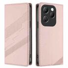 For Infinix Hot 40 Embossed Multi-functional Wallet Retro Leather Phone Case(Pink) - 2