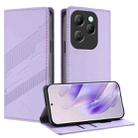 For Infinix Hot 40 Embossed Multi-functional Wallet Retro Leather Phone Case(Light Purple) - 1