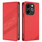 For Infinix Hot 40i Embossed Multi-functional Wallet Retro Leather Phone Case(Red) - 2