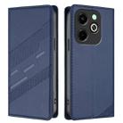 For Infinix Hot 40i Embossed Multi-functional Wallet Retro Leather Phone Case(Dark Blue) - 2