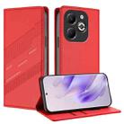 For Infinix Smart 8 Plus Embossed Multi-functional Wallet Retro Leather Phone Case(Red) - 1