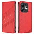 For Infinix Smart 8 Pro Embossed Multi-functional Wallet Retro Leather Phone Case(Red) - 2