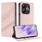 For Infinix Smart 8 Pro Embossed Multi-functional Wallet Retro Leather Phone Case(Pink) - 1