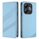 For Infinix Smart 8 Pro Embossed Multi-functional Wallet Retro Leather Phone Case(Light Blue) - 2