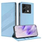 For Infinix Zero 30 5G Embossed Multi-functional Wallet Retro Leather Phone Case(Light Blue) - 1