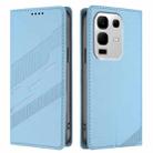 For Infinix Note 50x 5G Embossed Multi-functional Wallet Retro Leather Phone Case(Light Blue) - 2