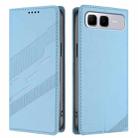 For Infinix Smart 10 Plus 4G Embossed Multi-functional Wallet Retro Leather Phone Case(Light Blue) - 2