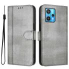 For Realme 9 Pro+ 5G / 9 4G Global Line Splicing Buckle Retro Leather Phone Case(Grey) - 2