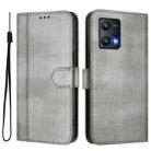 For Realme 9 Pro 5G Global / 9 5G EU Version Line Splicing Buckle Retro Leather Phone Case(Grey) - 2