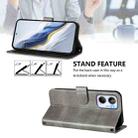 For Realme 10 4G Global Line Splicing Buckle Retro Leather Phone Case(Grey) - 3