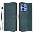 For Realme 10T 5G / 10s 5G / 9i 5G Indian Line Splicing Buckle Retro Leather Phone Case(Dark Green) - 2