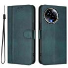 For Realme 11 5G Global / C67 5G India Line Splicing Buckle Retro Leather Phone Case(Dark Green) - 2