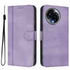 For Realme 11 5G Global / C67 5G India Line Splicing Buckle Retro Leather Phone Case(Purple) - 2