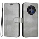 For Realme 12 5G / 12x 5G / C65 5G Global Line Splicing Buckle Retro Leather Phone Case(Grey) - 2