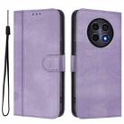 For Realme 12 5G / 12x 5G / C65 5G Global Line Splicing Buckle Retro Leather Phone Case(Purple) - 2