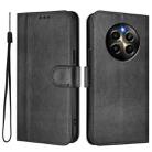 For Realme 12 Pro 5G / 12 Pro+ 5G Global Line Splicing Buckle Retro Leather Phone Case(Black) - 2