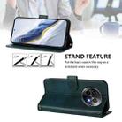 For Realme 13+ 5G Global Line Splicing Buckle Retro Leather Phone Case(Dark Green) - 3